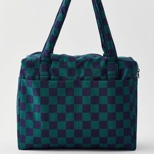 BAGGU Jewel Checks Navy Checkered Small Cloud Carry On